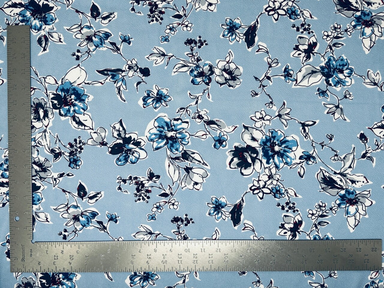 1 Yard Liverpool Knit Floral Print Fabric Textured Stretchy Apparel Material 58"-60" Width